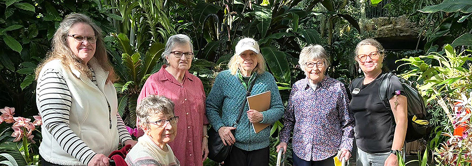 Seniors enjoying a delightful visit at Olbrich Gardens in Madison, WI.