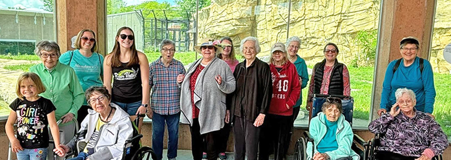 Seniors from Meadows Assisted Living and Memory Care traveled to Madison to visit the Henry Vilas Zoo.