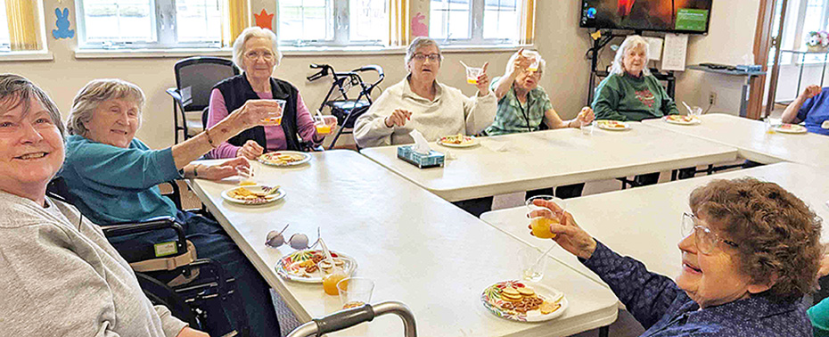 Meadows folks enjoyed a wine and cheese tasting