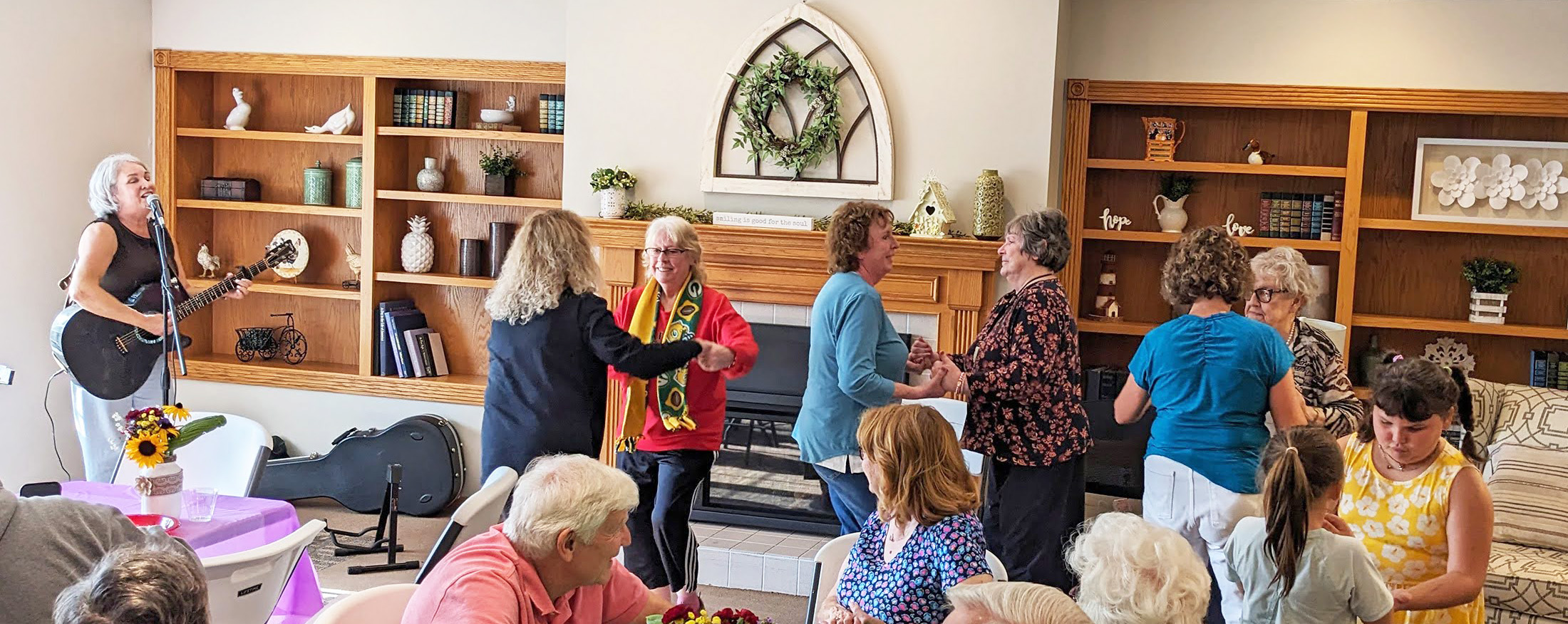There was music and dancing at the summer family party at Meadows Assisted Living & Memory Care